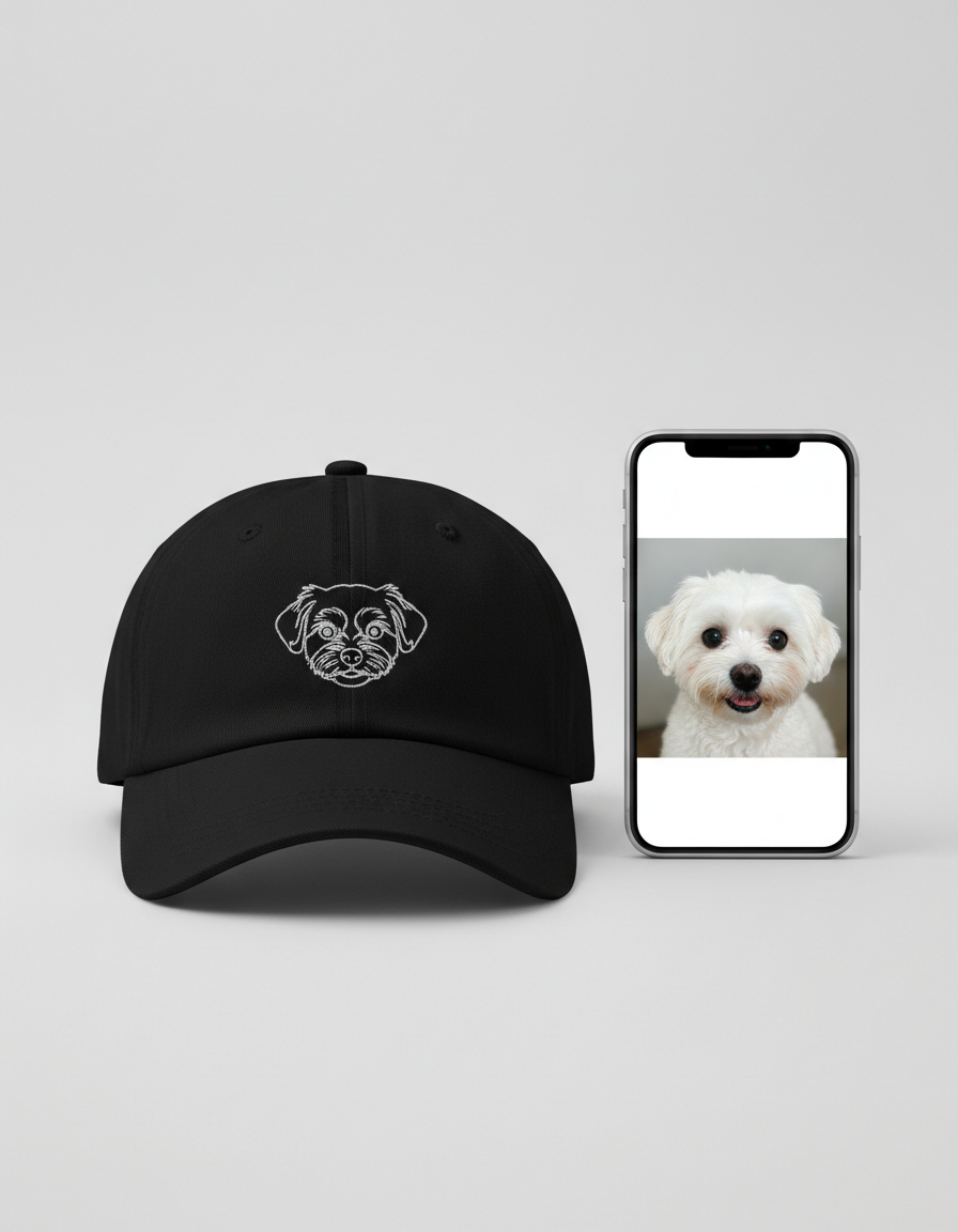 Cepure ar izšuvumu - melna