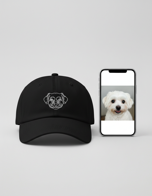 Cepure ar izšuvumu - melna