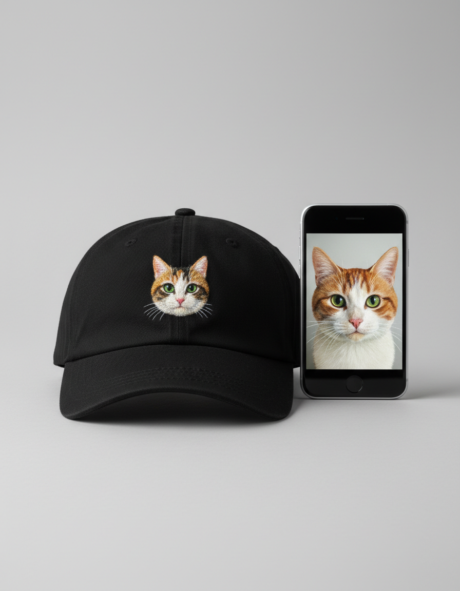 Cepure ar izšuvumu - melna